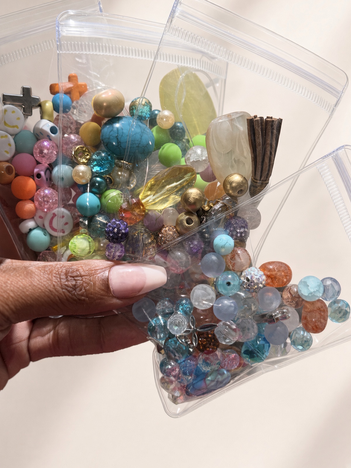 stillHER DIY Bead Bag kit with assorted colorful beads in a clear pouch